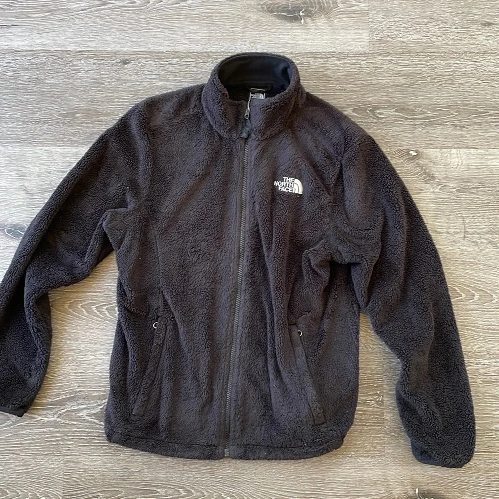 The North Face Black Fuzzy Zip‎ Up Women's Jacket Medium